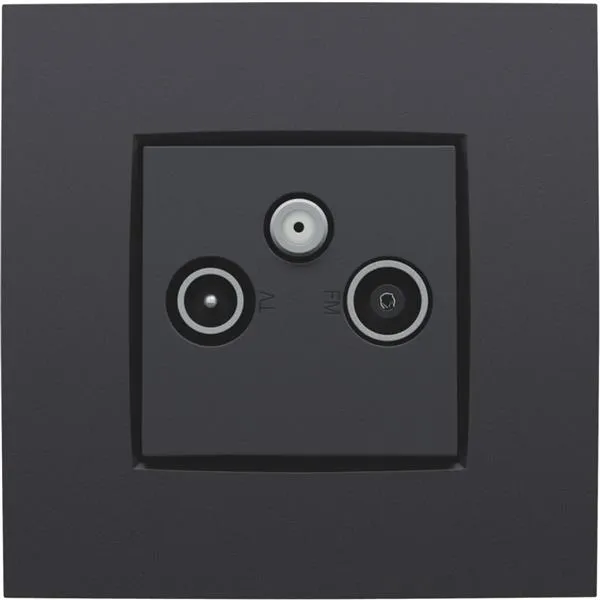 Enjoliveur Pour Connection Coax Tv + Satellite, Anthracite 
